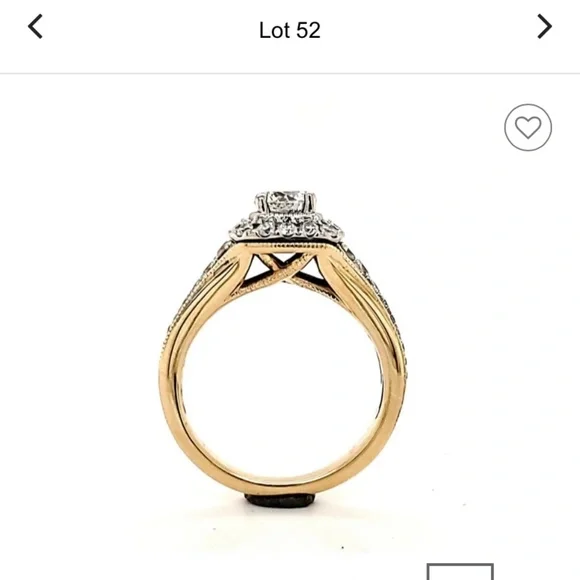 GenuineDiamond 14k Gold Halo Ring